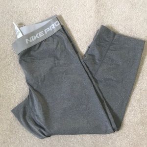 Nike Pro grey weight training leggings size S